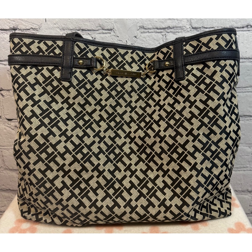 Tommy Hilfiger Tote Bag Purse Handbag Signature Print Designer